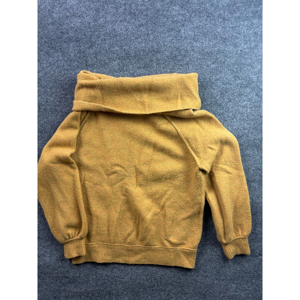Free People Echo Beach Cowl Neck Sweater Womens S Yellow Off Shoulder Wool Blend